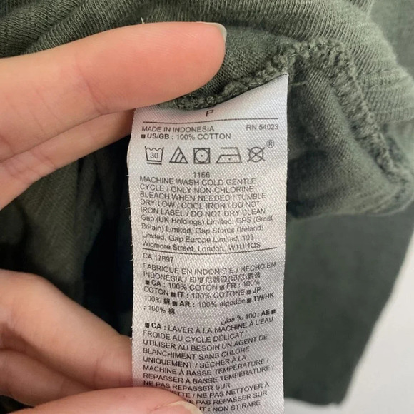 Gap Women's Tie Front Long Sleeve Shirt Blouse Tee Green Small - Picture 4 of 6